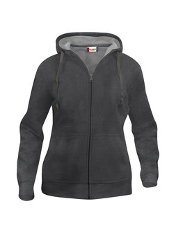 021035 Basic Hoody Full zip Ladies Clique antraciet melange